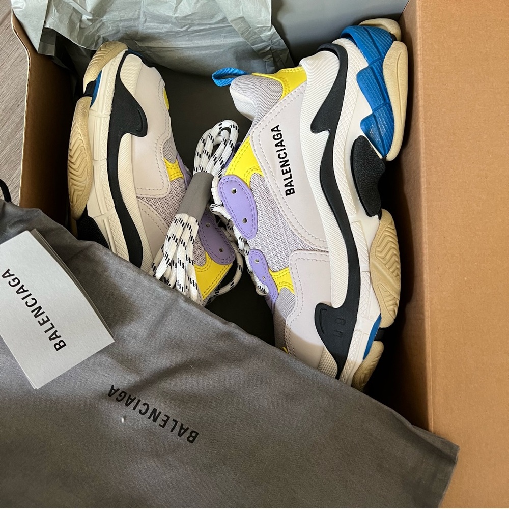 Balenciaga Triple S sneakers 37 US womens 7 gray purple blue